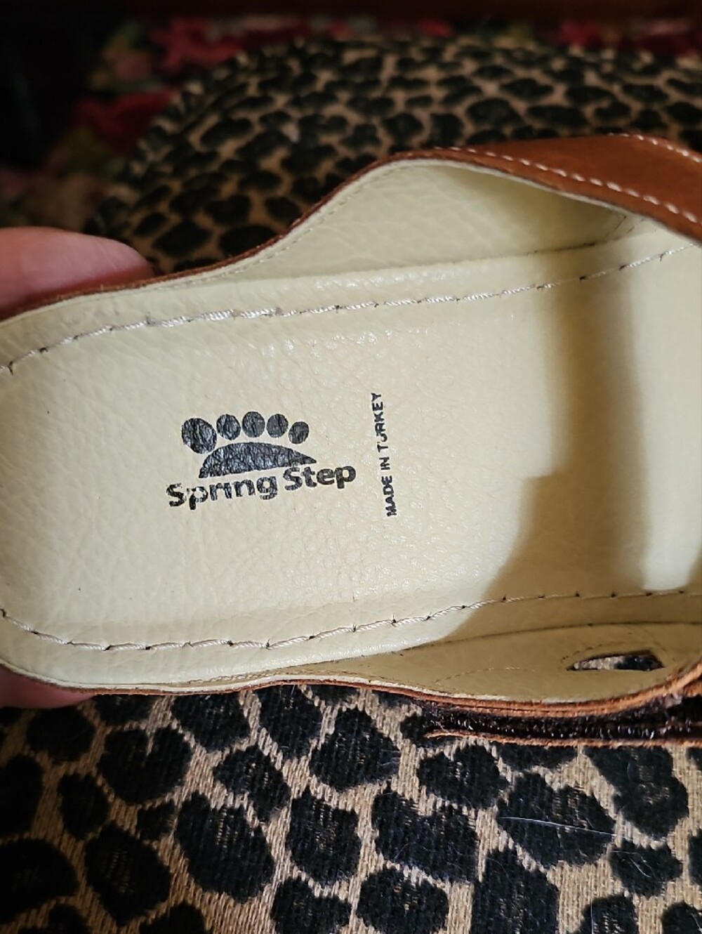 Spring Step Tan Leather Slip-On Sandal - Picture 2 of 11